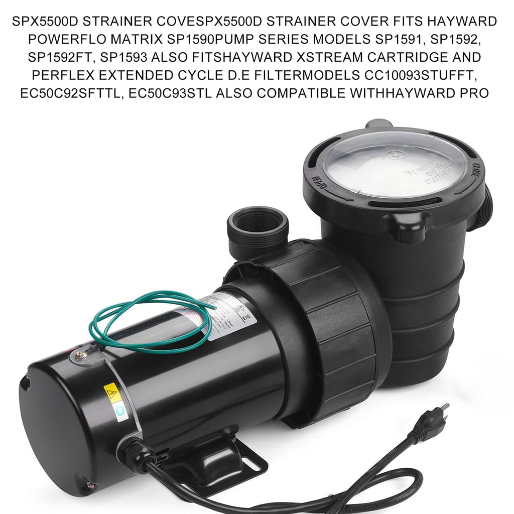 FBULWSEC SPX5500D Pool Pump Lid Strainer Cover with Lock Ring and O-Ring Replacement for Select Hayward, PowerFlo, Matrix Pump and Filter, SPX5500D Pump Strainer Lid for Hayward