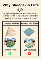 Natural Chamois Leather Eyeglass Cleaning Cloth Camera Lens Cleaning Cloths Screen Cleaning Cloth Glasses Cleaning Cloth Tablets Chamois Cleaning Cloths for Eyeglasses (3 Packs, 2 Large, 1 Small)