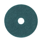 Boardwalk Heavy-Duty Scrubbing Floor Pads, 17" Diameter, Green, 5/Carton