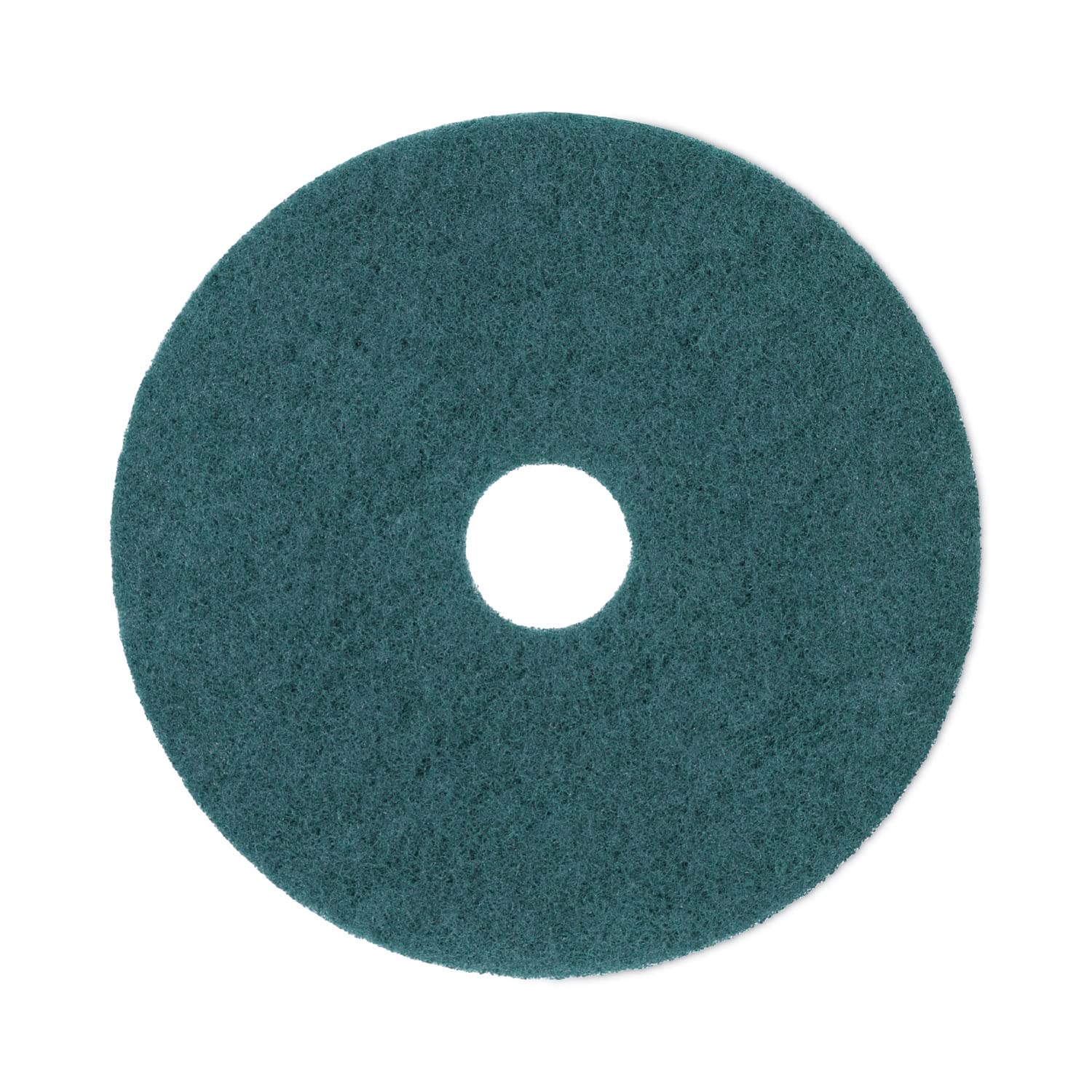 Boardwalk Heavy-Duty Scrubbing Floor Pads, 17" Diameter, Green, 5/Carton
