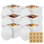 LNDIEHS 6 Pack Cake Boxes with Window, 12x12x8 Inches, for Wedding Birthday