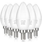 MAXvolador E12 LED Candelabra Light Bulbs 60W Equivalent, Cool White 6000K 600 Lumens Chandelier Bulb, 6W B11 Candle Base, Non-Dimmable, Pack of 6