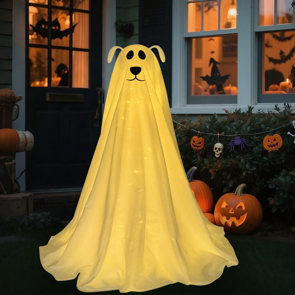 Halloween Decorations, 2.5FT Light Up Halloween Ghost Dog with Remote