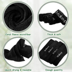 Shimeyao 20 Pack Makeup Towels Black Makeup Washcloths for Face Microfiber Remover Cloth 13x13 Inch Quick Dry Face Towels for Cleansing Hand