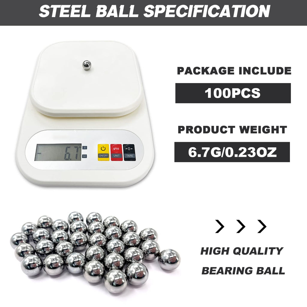 100 Pieces 1/2"(0.5'') Steel Bearing Balls Precision Bearing Steel Ball Assortment Kit(13mm)
