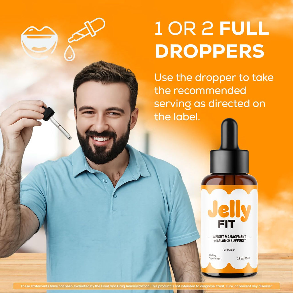 Jelly Fit Drops - Official JellyFit Oral Liquid Drops Advanced Premium Formula Maximum Strength, All Natural Ingredients Vitamins for Overall Health & Wellness Reviews, 1 Bottle for 1 Month
