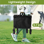 Blomoba Folding Wagon Cart with Wheels, 220lbs Utility Wagon Cart, Black