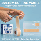 Medical Grade Silicone Scar Tape 1.6" x 120" – Reusable Sheets Roll for C Section, Keloid, Tummy Tuck & Surgical Scar Removal – Burn Scar Treatment Strips
