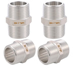 SNUTUYA 4PCS Hex Nipple 1" x 1" Male Pipe Fittings, 304 Stainless Steel 1 inch NPT Threaded Pipe Adapter Fittings, Male Straight Connector Pipe Fitting