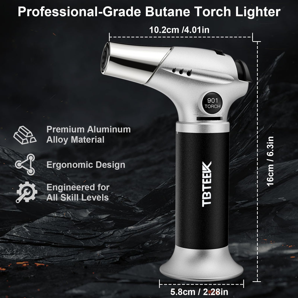 TBTeek Kitchen Butane Torch with Safety Lock for Baking, Crafts & Steak