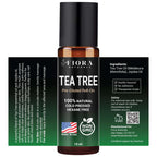 Fiora Naturals Tea Tree Oil Roll On - 100% Natural Tea Tree Essential Oil for Skin, Face, Acne, Nails, Cuticles, Scalp & Aromatherapy Wellness