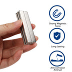TRYMAG Strong Neodymium Magnets with Adhesive Backing, 12 Pack, 60x10x3 mm