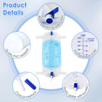 Geiserailie 5 Pack 1000ml Leg Bag Urinary Drainage Bag with Anti Reflux Valve, 33.8oz Large Capacity Urine Leg Catheter with Cloth Straps, Easy Flip Drain, Urinary Catheter for Men, Women