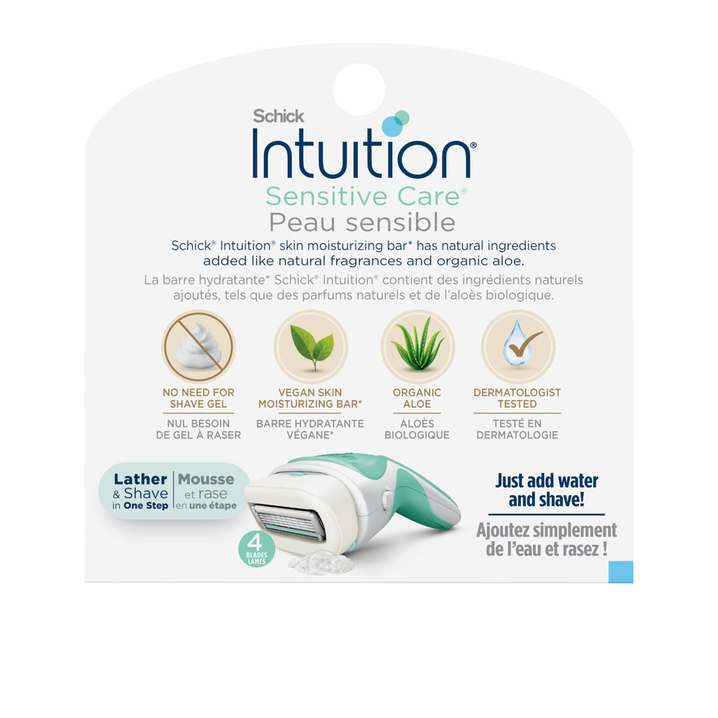 Schick Intuition Sensitive 4-Blade Womens Razor Refills, 6 ct