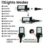 Connectable 100LED 42Ft 13Modes Christmas String Lights Indoor Outdoor | Extendable Green Wire Cool White Christmas Tree Lights with Timer | Twinkle Fairy Light Plug in for Xmas Tree(Cool White)