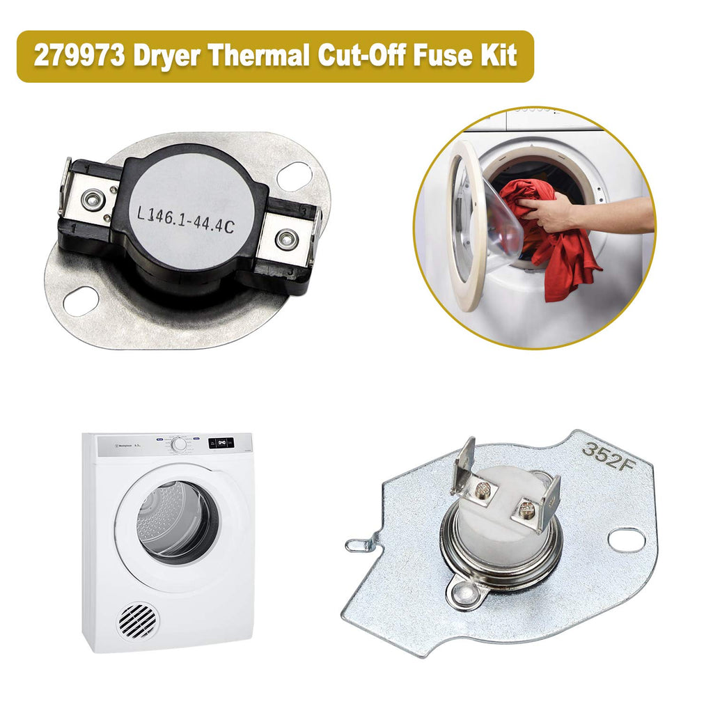 WP3387747 3387747 Dryer Heating Element Kit-Compatible With Whirlpool Cabrio Kenmore He2 Kenmore Elite He3 Maytag Dryers- GEW9250PW0 GEQ9800PW1 WD05X30818 GEQ9800PW2 GEQ9800PW1 MEDB835DW4 By TOMOON