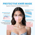 akgk KN95 Face Mask 50 PCS, Breathable Protection Masks, 5-Ply KN95 Pink Masks, Cup Dust Safety Masks