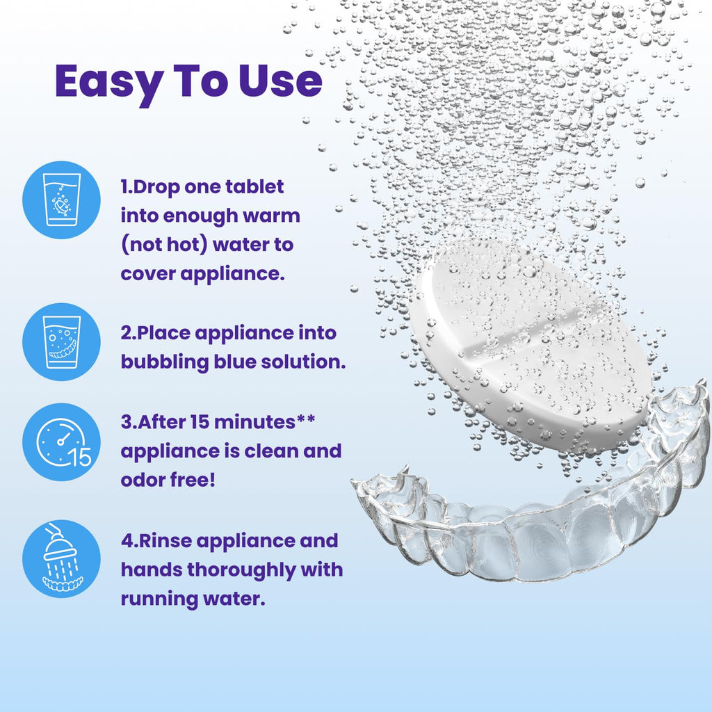 Retainer Brite - Retainer Cleaner Tablets for Invisalign, Mouth Guard Cleaner, Night Guard Cleaning and More. Cleaning Tablets for Ultrasonic Cleaners. 120 Tablets - 4 Month Supply. Made in USA