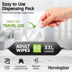 Adult Wipes for Elderly - 240 Wipes 4 Packs Thick Extra Large Disposable Washcloths for Adult Bathing & Shower Alternative No-Rinse - Lightly Scented XXL