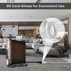KUNCAN Appliance Power Extension Cord - 3 Prong Flat Wire SPT-3 14 AWG Heavy Duty Male to Female Extender Low Profile Grounded Cable for Major AC Unit, Air Conditioner, Refrigerator (9 Feet)