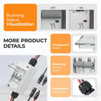 Pjerjzn Solar Panel Disconnect Switch 400V DC/AC 20A Miniature Circuit Breaker with DIN Rail Box Enclosure Outdoor Small Breaker Box IP65 Waterproof UV-Proof for Solar PV Homes, Battery (20 Amp)