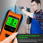 Stud Finder Wall Scanner, 5 in 1 Multifunction Stud Locator with Smart Sensor, HD LCD Display and Audio Alarm for The Center & Edge of Metal, Studs, AC Wire, and Pipe Detection (Tropical Orange)