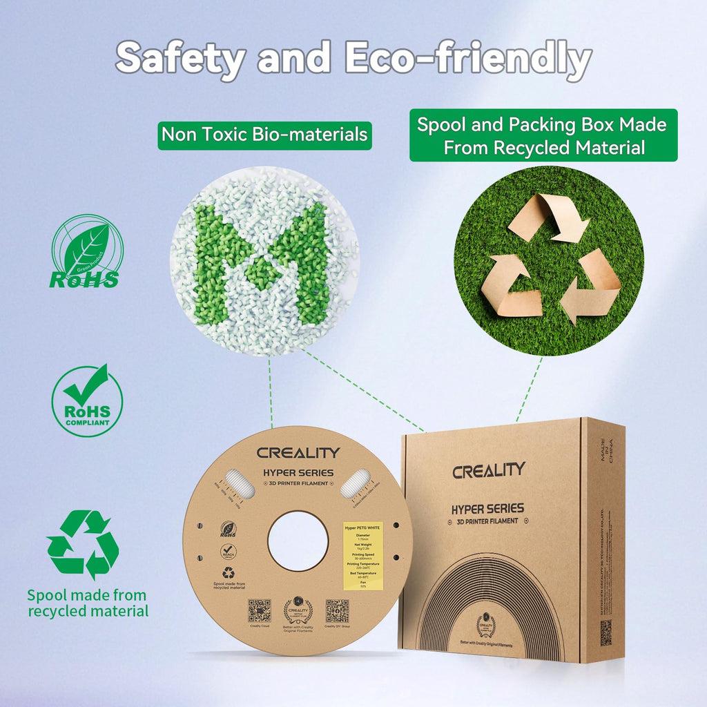 Official Creality Hyper PETG Filament 1.75mm, High Speed 600mm/s 3D Printer Filament PETG, 1kg(2.2lbs)/Spool, Dimensional Accuracy ± 0.05 mm