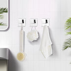 IBosins 4 Pack Towel Hooks Hand Towel Holder for Bathroom Wall Livingroom Bedroom Kitchen Closet Heavy Duty Stainless Steel Hook Hanger for Robe, Bath Towel, Coat (Square Polished Chrome)