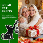 CabyGift Black Cat Solar Lights Outdoor, 2 Pack Cat Garden Decor
