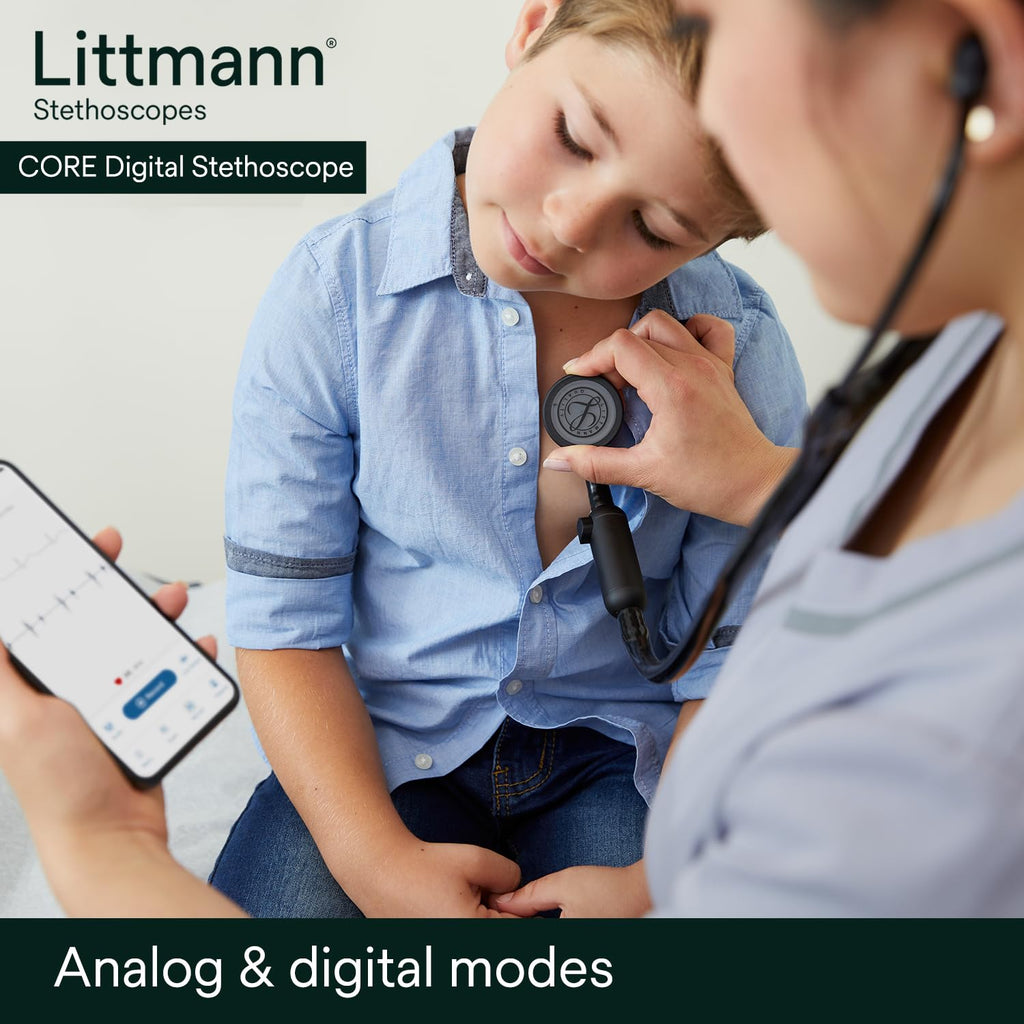 3M Littmann CORE Digital Stethoscope, Our Most Advanced Stethoscope Yet, Up To 40x Amplification, Active Noise Cancellation, In-App Sound Wave Visualization, High Polish Copper Chestpiece, 8870
