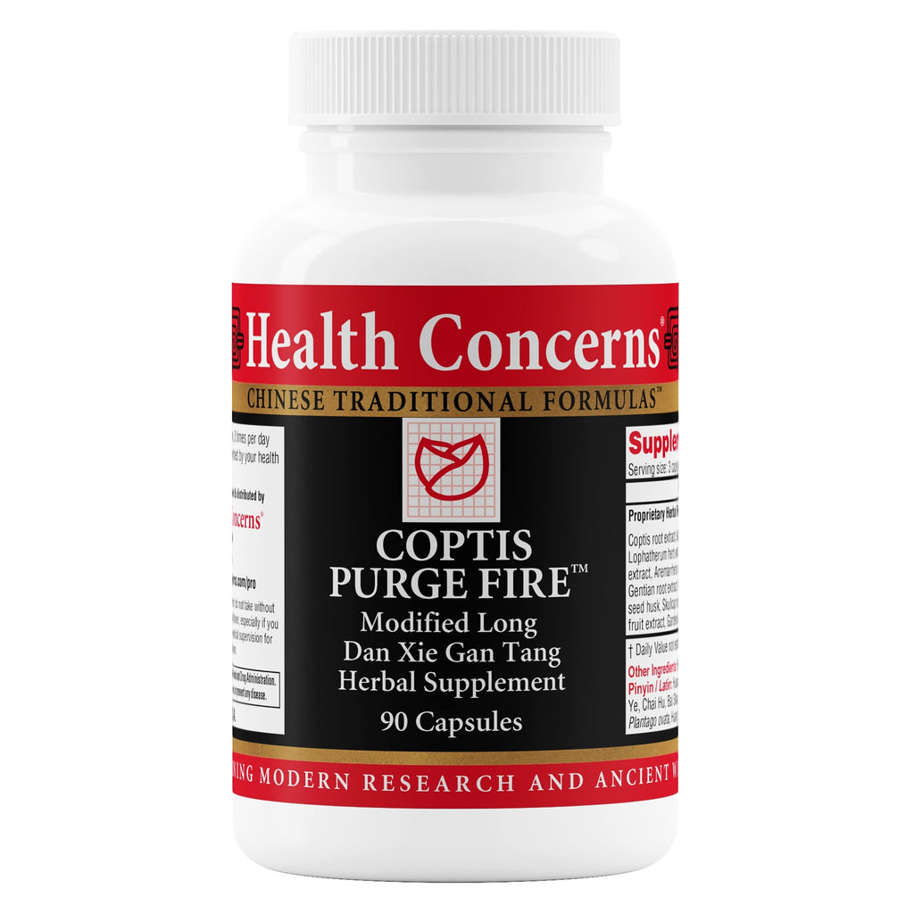 Health Concerns Coptis Purge Fire Formula – Skin, Throat, Sinus & Immune Support Supplement – Herbal Cleanse with Isatis, Skullcap, Licorice – Traditional Chinese Medicine – 90 Capsules