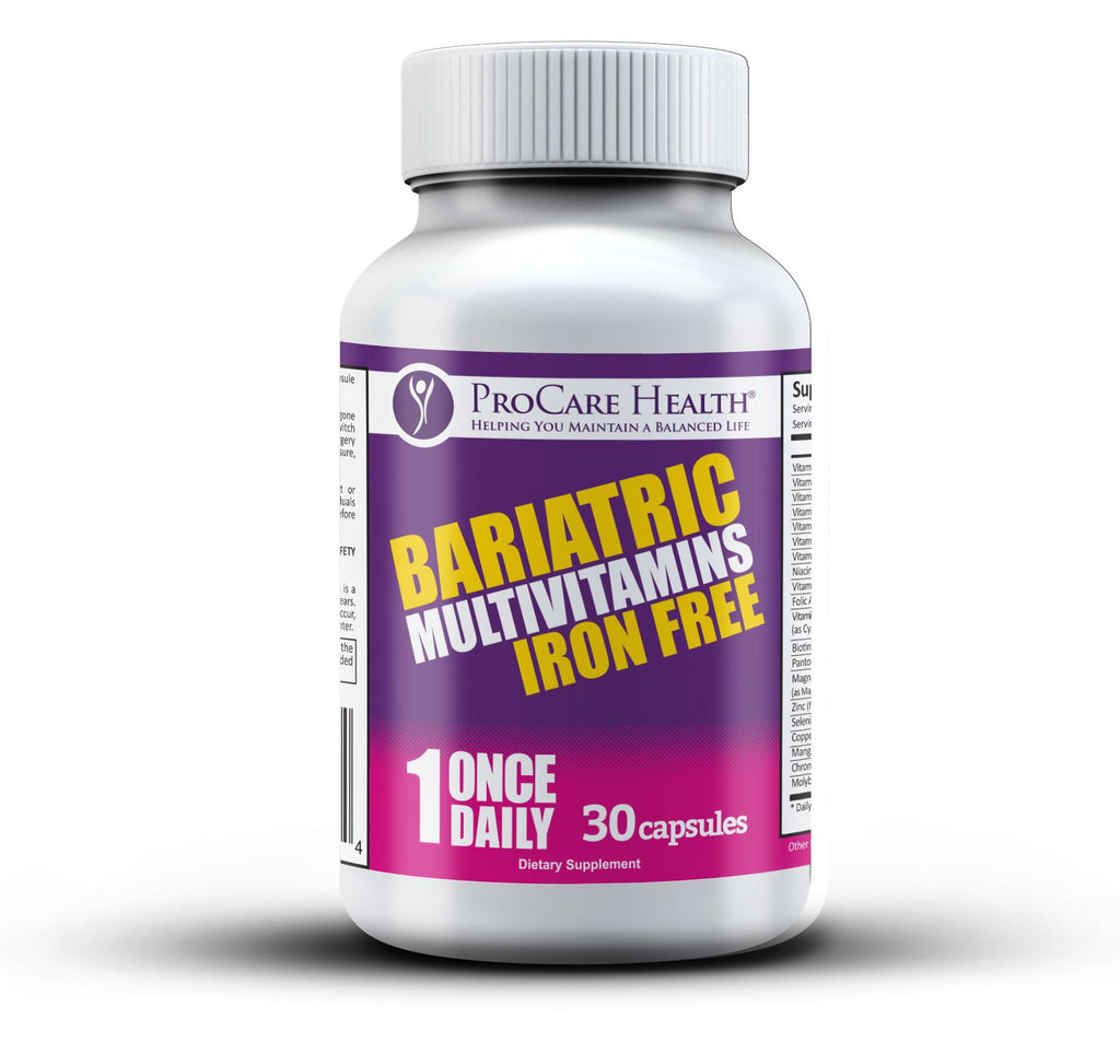 Procare Health Bariatric Multivitamin with Iron Free (30 Fast Dissolving Veggie Capsule) - Bariatric Vitamins for Gastric Sleeve & Gastric Bypass, Bariatric Multivitamin Without Iron (1 Month Supply)*