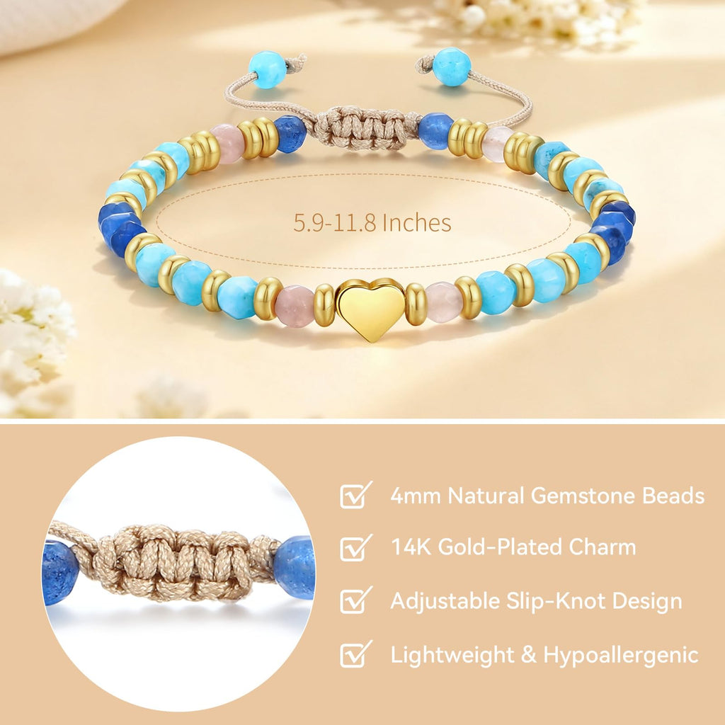 yupoxiu Natural Stone Bracelets - Inspirational Birthday Gifts for Women