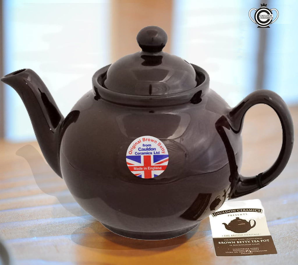 Cauldon Ceramics Classic Brown Betty Teapot | Hand Made 6 Cup Brown Betty Teapot | Made with Traditional Staffordshire Red Clay | Ceramic Teapot for Loose Leaf Tea or Teabags | 43 fl oz