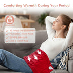 Comfytemp Weighted Heating Pad for Back & Period, 12x24 Extra Large Electric Heat Pad, 2.2 lb Neck Shoulder Heated Pad, 2H Auto-Off, Red