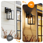 MATAMEYE Outdoor Wall Lantern, Waterproof Exterior Wall Sconce Light Fixture, Black Front Door Lamp, Anti-Rust E26 Socket Porch Lighting