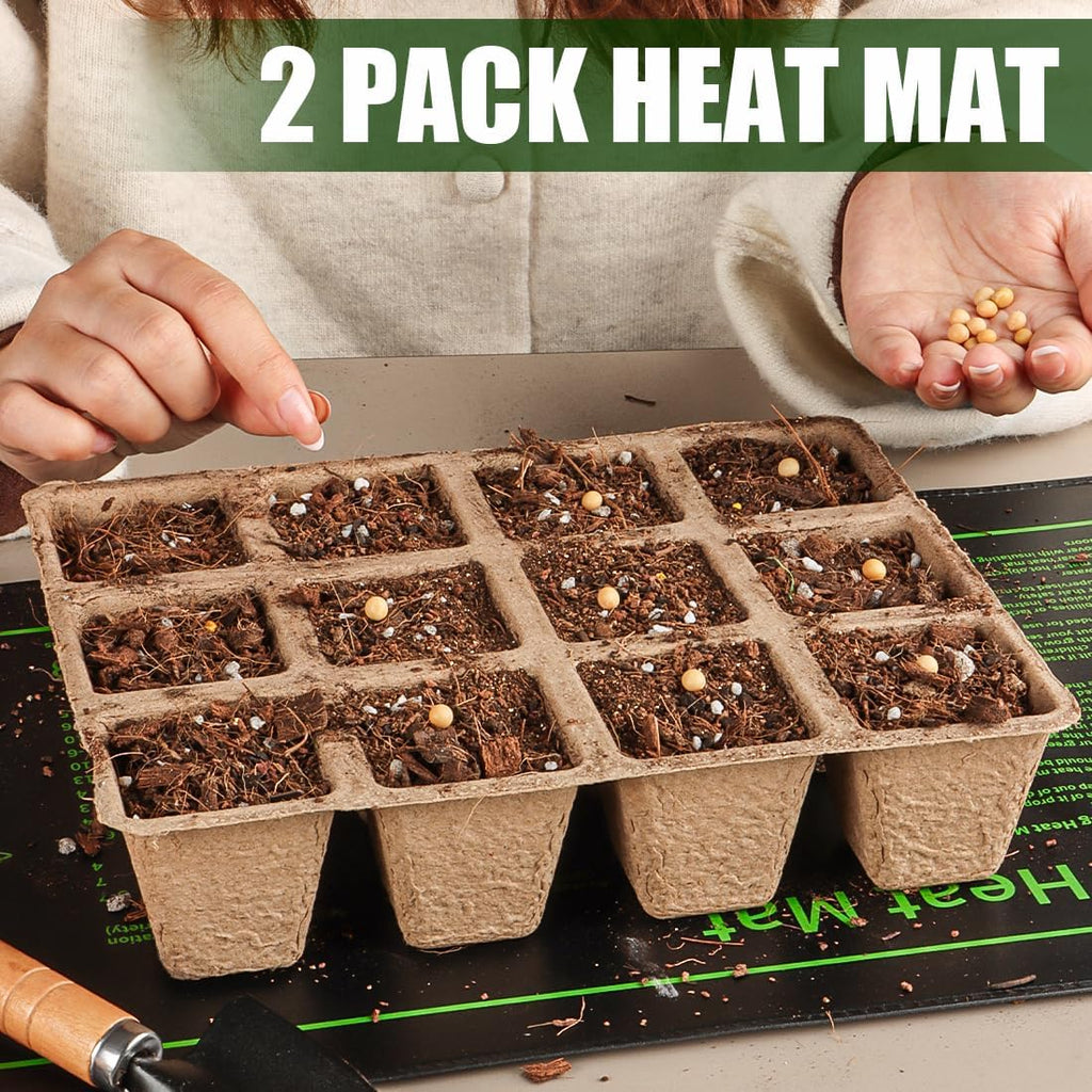 2 Pack Seedling Heat Mat for Seed Starting Plants Germination, 10"x20.5"