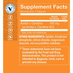 The Vitamin Shoppe Acetyl-L-Carnitine 500mg – Supports Healthy Brain & Memory Function, Promotes Energy Production – Carnipure™ Offers Purest Form of L-Carnitine (60 Capsules)