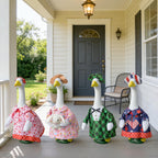 8 Set Holiday Porch Goose Outfits, All Seasons Bundle for Valentine St. Patrick Easter Summer 4th of July Fall Halloween Christmas - 23" Porch Goose Statue Patio Yard Decor