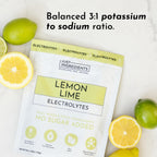 Lemon Lime Electrolytes – 30‑Serving Hydration Drink Mix with Coconut Water, Sea Salt, and Trace Minerals – Supports Energy, Recovery, and Electrolyte Balance*
