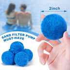 TTQ Pool Filter Balls for Sand Filter Systems, 3.3 Lbs Reusable Polyester Fiber Filter Media, Blue Filter Balls for Above Ground and Inground Pools