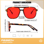 FEISEDY Sleep Blue Light Blocking Glasses for for Woman Men 99.9% Anti Blue Light Computer Gaming Red Lens Eyeglasses Reduce Eyestrain G2835