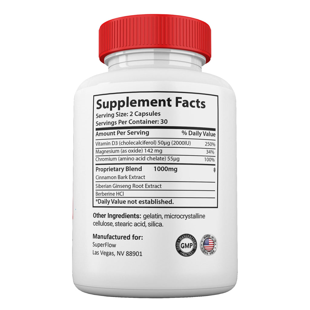 Gold Nutra (2 Pack) Super Flow Blood Support Capsules, SuperFlow Glycogen Pills All Natural Supplement, 2-Month Supply.
