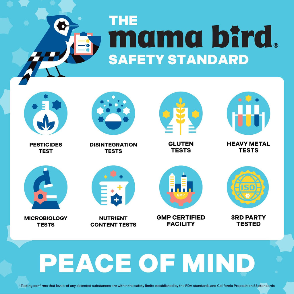 Mama Bird Infant Multi+ Drops (60 Servings) Ages 6 mo+ - Liquid Infant Multivitamin - Orange Flavor - Methylated B Vitamins, Vitamin B6 & Vitamin B12 - 3rd-Party Tested - Non GMO, Vegan & Gluten Free