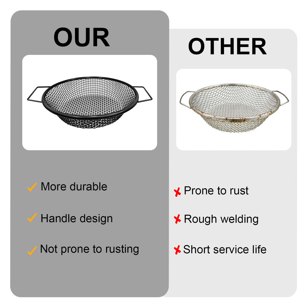 2PCS Soil Sifter for Gardening, Rock Sifter for 5 Gallon Bucket,Compost Sifter Dirt Sifter,Captures Dirt Rocks Sawdust Black Handle Upgrade Version