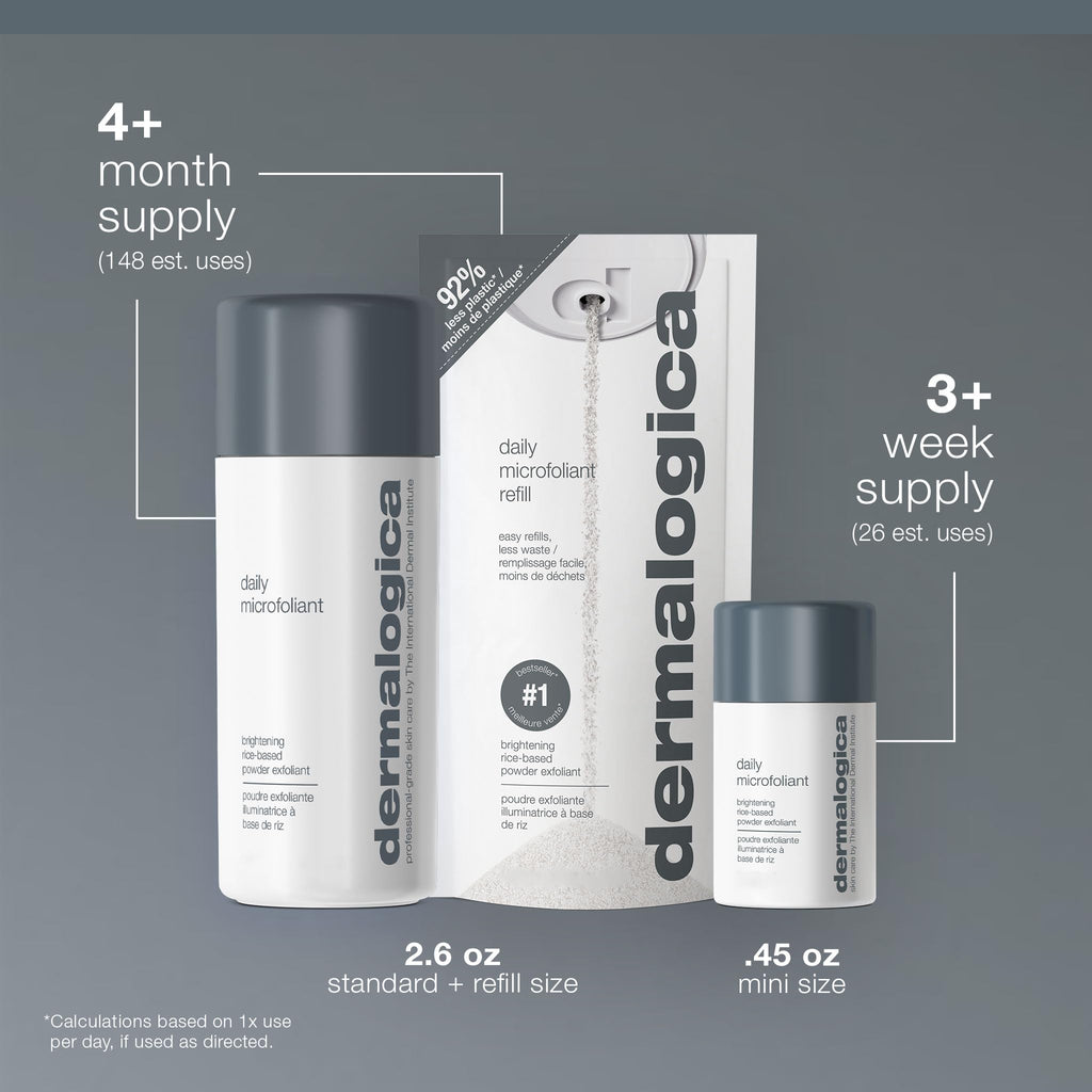 Dermalogica Daily Microfoliant, Face Exfoliator Scrub Powder with Salicylic Acid and Papaya Enzyme, Achieve Brighter, Smoother Skin Daily, 0.45 oz
