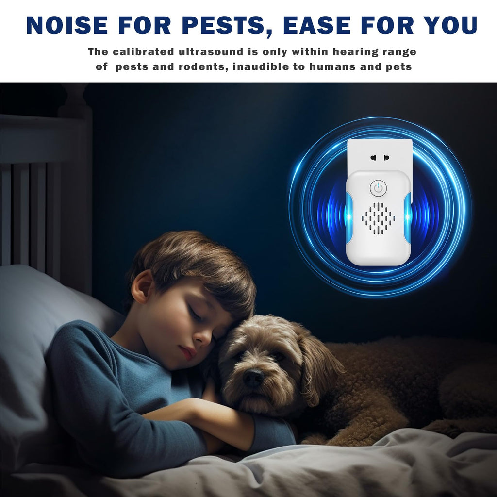Ultrasonic Pest & Mouse Repeller, Indoor Pest Control, Ultrasonic Pest Repellent, Indoor Pest Control for Home, Kitchen, Office, Warehouse, Hotel, Two Mode Switching, 6 Packs