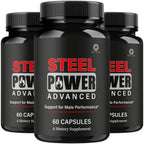 (3 Pack) Steel Power - Steel Power Pills All Natural Maximum Strength, Daily SteelPower Capsules Premium Advanced Support Formula for Overall Health & General Wellness, 180 Capsules for 3 Months