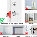 2 Pack Portable Door Lock Home Security Door Lock Travel Lockdown Locks for Additional Safety and Privacy Perfect for Traveling Hotel Home Apartment College 2024 New Model