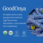 GOODONYA Organic Hydration Electrolyte Drink Mix, Certified Organic Hydration Powder, Non-GMO, Biochecked Glyphosate Free, Low Sugar, Lemonade Flavor, No Artificial Flavors,12 Stick Packs